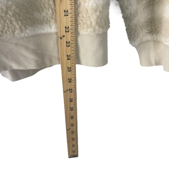 Sonoma Women's Size Large Sherpa Tan Cream Sherpa Hooded Sweater - Picture 9 of 9